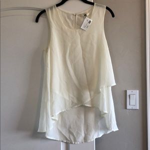 Light cream cross front blouse